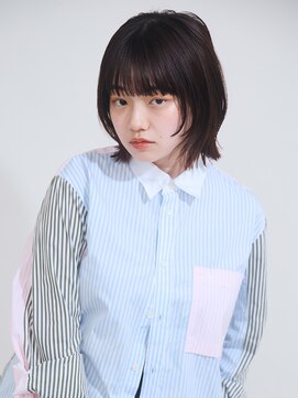 オンク 新宿(onk) 黒髪/グレーベージュ/レイヤーロング/前髪パーマ[新宿駅]