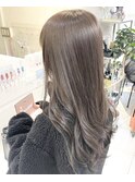 ブリーチなしダブルカラー×シアーグレージュ