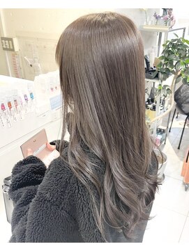 ネオリーブカフ 鶴ヶ峰店(Neolive caff) ブリーチなしダブルカラー×シアーグレージュ