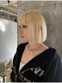 【Mina】切りっぱなしブロンドボブ