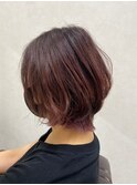 アースカラー/大人可愛いひし形ハンサムショート/30代40代50代