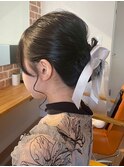 結婚式などのお呼ばれヘア◎リボンアレンジ