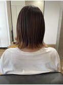 ワンポイントグレージュ裾カラー