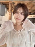 20代小顔マッシュショート/シースルーバング/透明感ヘアカラー