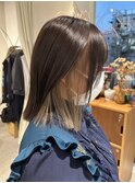透明感くすみミルクティーベージュブリーチインナーカラー
