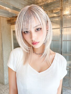 ブレンド 渋谷(BLend) ミディアムレイヤーボブ顔周りカット