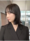 栄巻き透明感小顔ミディアムヘア