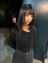 レオクマ 長野(REOKUMA)&nbsp;481. 黒髪ウルフレイヤー/ぱっつんバング/前髪/韓国