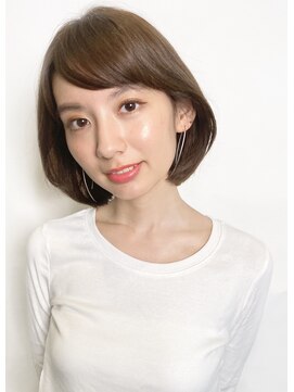 リアン(lien) 【lien.ai】大人かわいいひし形ボブ　ココアブラウン厚めバング