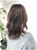 ショコラベージュツヤ感ニュアンスウェーブレイヤー