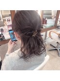 簡単ハーフアップアレンジ