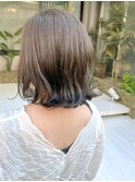 柔らかアッシュベージュ&裾カラー