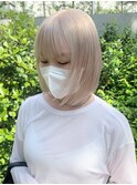 ba608_ハイトーンカラープラチナベージュノンジアミンカラーボブ