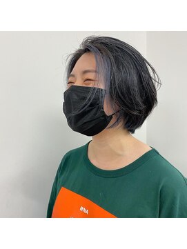 キー(kii) フェイスフレーミングカラー　ブルーグレー　福岡　天神　今泉