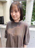 "久保田"結べるボブシースルーバングぱつっとアッシュグレー