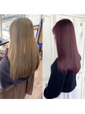 ロングヘアーケアカラーイルミナカラー髪質改善トリートメント
