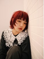 トゥコ(tuco) ボブ 赤カラー ブリーチ ウルフ