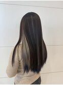 インナーカラー ホワイト 裾カラーバイオレットブルー