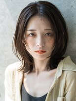 エミュ 表参道 青山(emu)&nbsp;しっとりラベンダーブラウンのフェイスレイヤーミディアムボブ