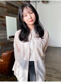 くびれパーマ×ブルーブラックウェーブ/デジタルパーマ