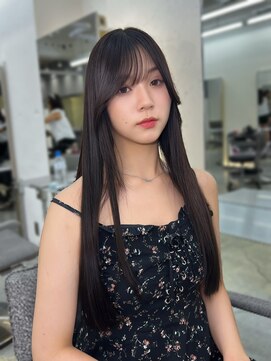 ノク 渋谷(nok) 地毛風カラー/ダークグレージュ/ロングロングレイヤー_暗め