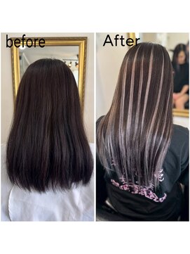 エクステンション キュー(extension Q) プルエクステ/ダイヤモンド毛質52cm(長さおへそ位)100本