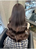 クラゲヘアー/小顔に見せるヘア/ココアベージュ/栄
