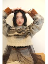 トリッカ シブヤ(TRICCA SHIBUYA)&nbsp;暗髪ボブ/外ハネボブ/ゆるふわパーマ/前髪あり