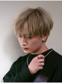 マッシュ/メンズ/ハイトーン/ダブルカラー/ブリーチ/眉毛