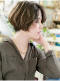 ★外国人風センターパート小顔前下がりボブ30代40代50代★6
