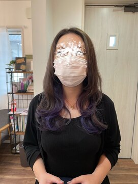 ヘア デザイン 虹いろのはさみ 大人の色っぽ！バイオレット＋アッシュカラー