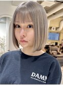 ミニボブ/髪質改善トリートメント/縮毛矯正/グレージュ/ベージュ