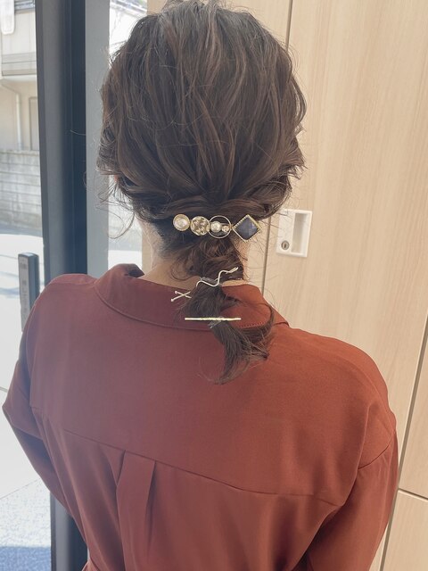 【三村】編み下ろしヘア　ヘアセット　お呼ばれアレンジ　結婚式