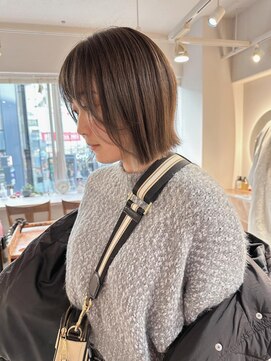 キャンバス バイ ネオリーブ 横浜西口(Canvas by neo.) 切りっぱなしボブ 顔周りレイヤーインナーカラーsk