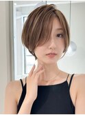 切りっぱなしボブエアリーロング美髪ピンクブラウン[大宮]