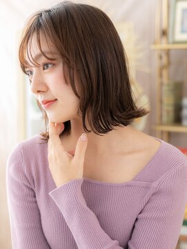 カバーヘア ブリス 志木南口駅前店(COVER HAIR bliss) シースルーバングアースカラー小顔外ハネロブc5志木20代30代40代