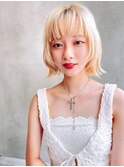 【Lloyd 大宮】ホワイトブロンド×切りっぱなしボブ