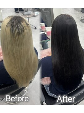 スタイル 横浜(STYLE) シェル担当/bef/aftダークトーンカラー/ロングエクステ/８０本