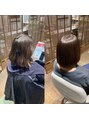 髪屋こころ 浦和美園 ボブのを客様は丸みが残るように髪質改善縮毛矯正