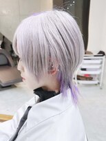 デイズ(days)&nbsp;ホワイトシルバー/えりあしポイントカラーパープル