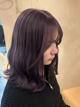 LUVISM 栄店/名古屋/ダブルカラー/ブリーチ/顔周りレイヤー/学割【5月1日OPEN(予定)】 ラベンダーグレージュ/ラベンダー/ブリーチ/ハイトーン/yuria