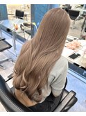 表参道ミルクティー顔まわりレイヤーベージュカラーケアブリーチ