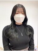 【 YOKE 】ブルーブラックくびれヘア顔まわりレイヤー韓国ヘア