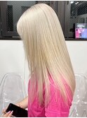 3078プラチナグレージュバイカラーハイライトグラデーション