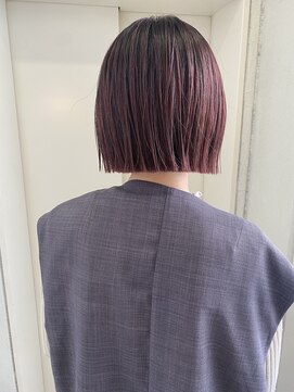 ヘアーデザイン シュシュ(hair design Chou Chou by Yone) ラベンダーピンク&ぱつっとボブ♪