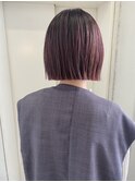 ラベンダーピンク&ぱつっとボブ♪