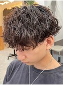 波巻きパーマツイストスパイラルパーマメンズマッシュパーマ
