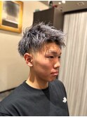 ツイストパーマ*シルバーメッシュ*スキンフェード