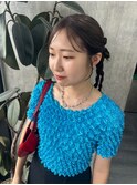 グレージュカラーとタイトアレンジ