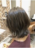 ミディアム20代30代40代カールセミディシアーカラー姫カットボブ